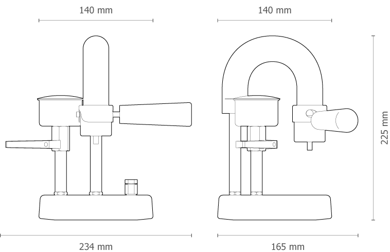 Arabica coffee maker dimensions